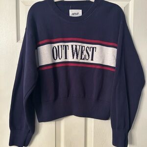 Aerie Navy Knit Sweater OUT WEST large L